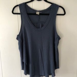 Paper crane Blue waffle tank top